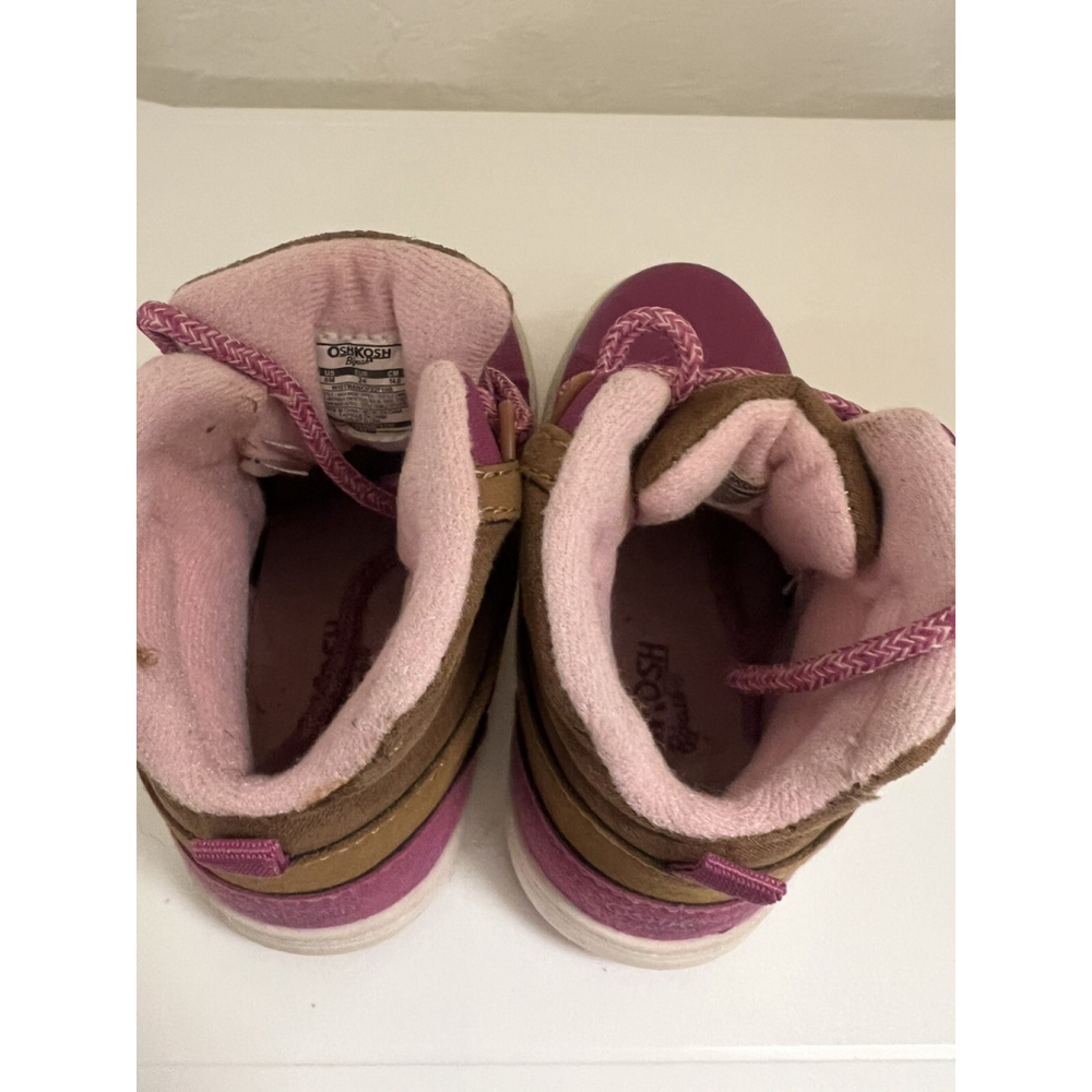 OshKosh B'gosh Wistman Little Girl High-Top Berry Sneakers- SZ 8 Style #OF22F10B - Picture 4 of 6